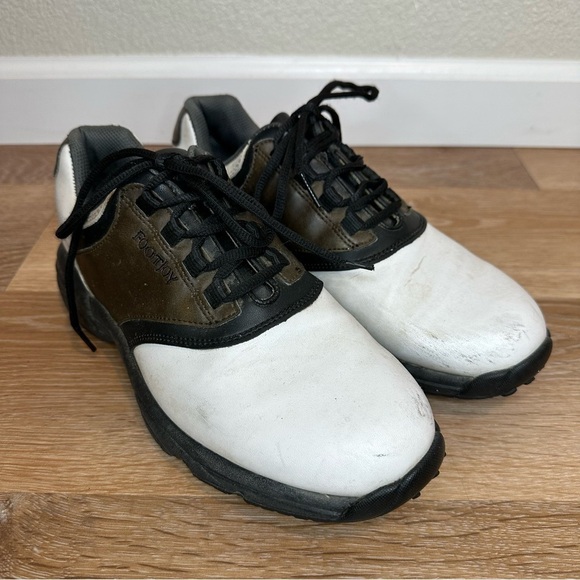 Footjoy Men's Size 8.5 Leather Colorblock Pattern Golf Shoes - Picture 1 of 12